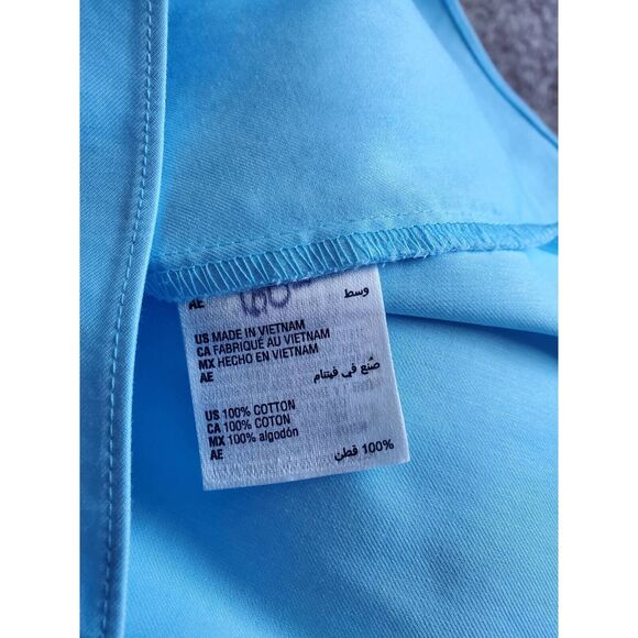 INC International Concepts Button Up Cold Shoulder Top Blue M New - Picture 7 of 10